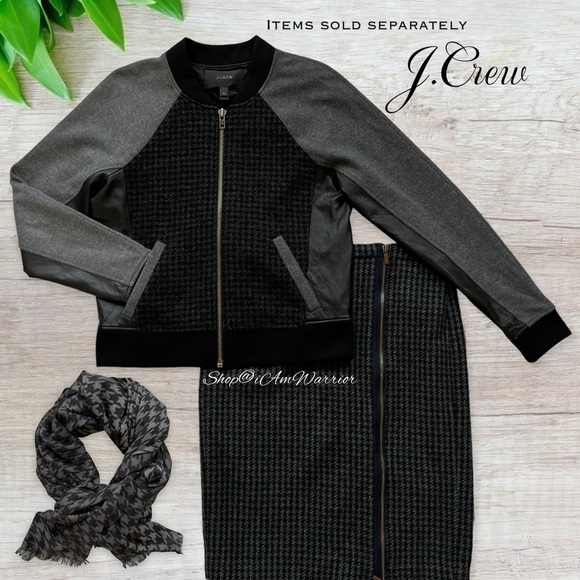 J.Crew wool houndstooth zipper moto style pencil skirt *shop@iamwarrior - Picture 5 of 13